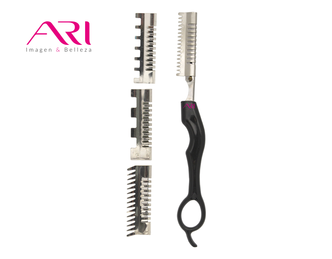 PORTA NAVAJA PLASTICA C/3 PEINES ARI BR-98915