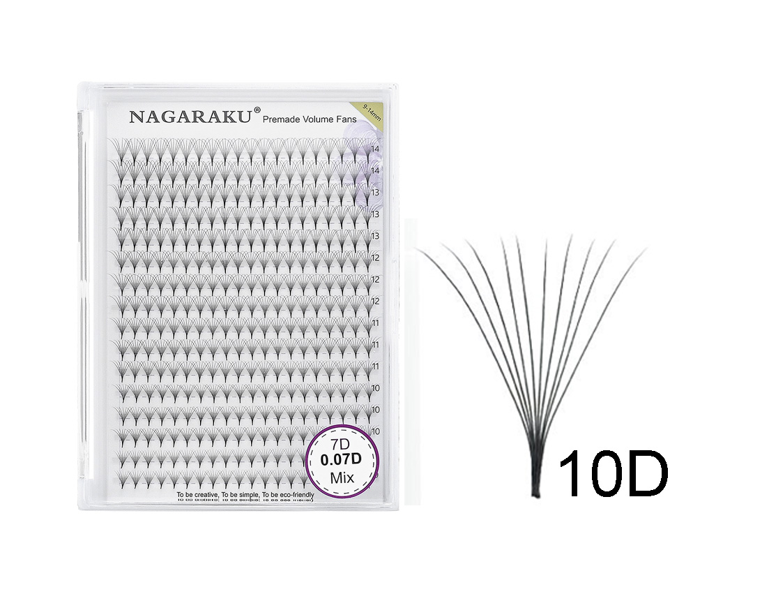 PESTAÑA NAGARAKU PREARMADA MIX 0.7D 10D