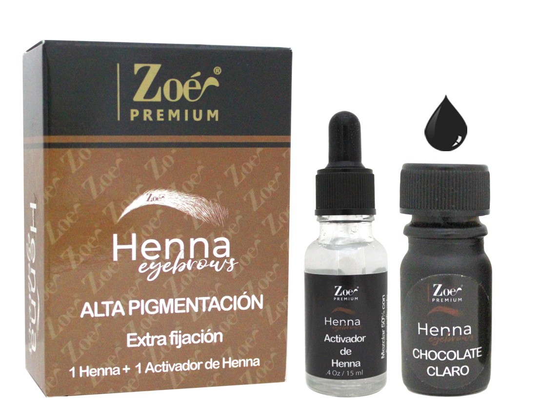 HENNA NEGRA EYEBROWS ZOE 15 GRS C/ACT DE 20ML
