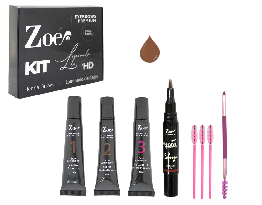 KIT DE LAMINADO CON HENNA LIQUIDA CAFE