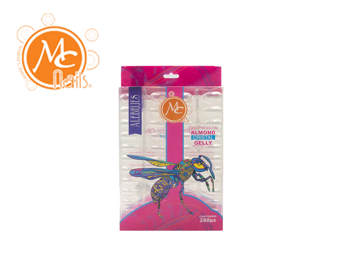 TIPS PRES ON ALMOND CRISTAL GELLY 288PZ MCTP003